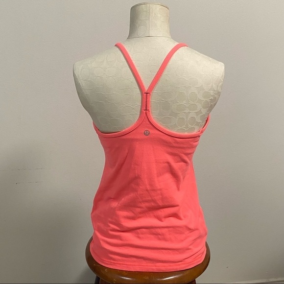 🍋 Lululemon Y Tank Top Coral Size 8 - Picture 2 of 10